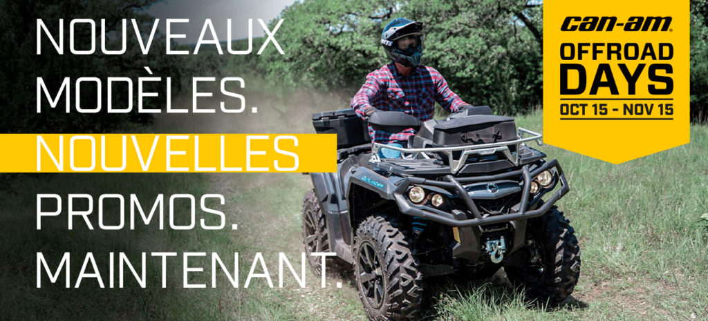 promotion can am offroad du 15 octobre au 15 novembre 2021 pour quad. concession motricity chenove
